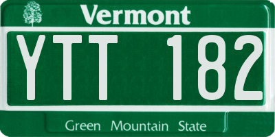 VT license plate YTT182