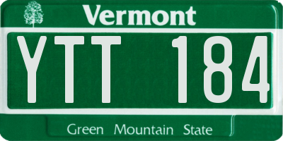 VT license plate YTT184