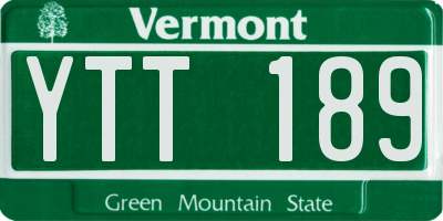 VT license plate YTT189