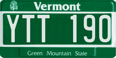 VT license plate YTT190