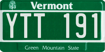 VT license plate YTT191