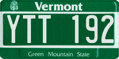 VT license plate YTT192