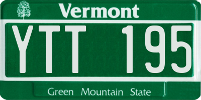 VT license plate YTT195