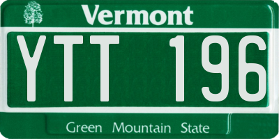 VT license plate YTT196