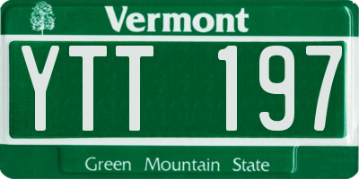 VT license plate YTT197