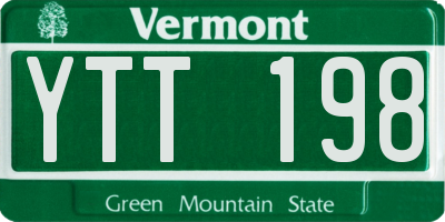 VT license plate YTT198