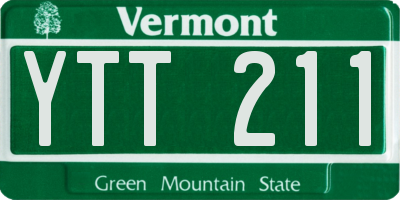 VT license plate YTT211