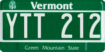 VT license plate YTT212