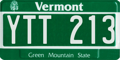 VT license plate YTT213