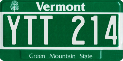 VT license plate YTT214