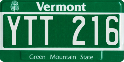 VT license plate YTT216