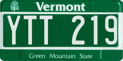 VT license plate YTT219
