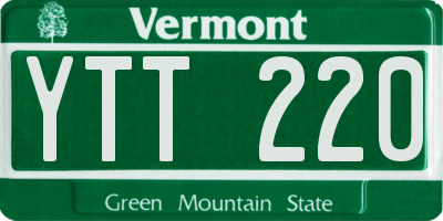 VT license plate YTT220