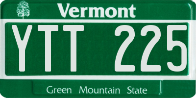 VT license plate YTT225