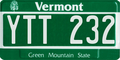 VT license plate YTT232