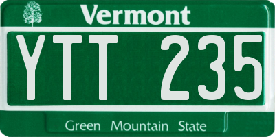 VT license plate YTT235