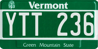VT license plate YTT236