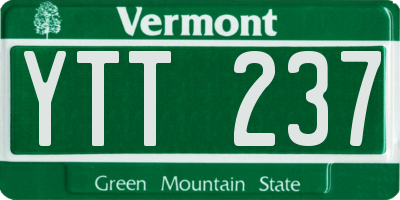 VT license plate YTT237