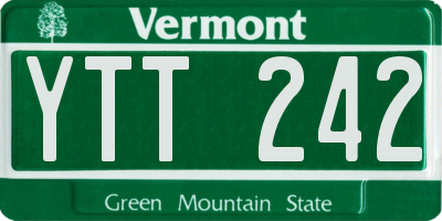 VT license plate YTT242