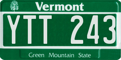 VT license plate YTT243