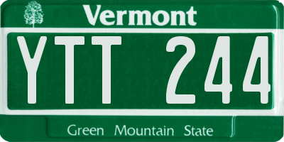 VT license plate YTT244