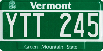 VT license plate YTT245
