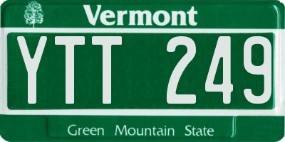 VT license plate YTT249