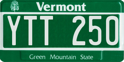 VT license plate YTT250