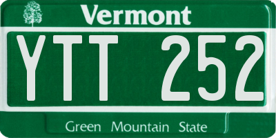 VT license plate YTT252