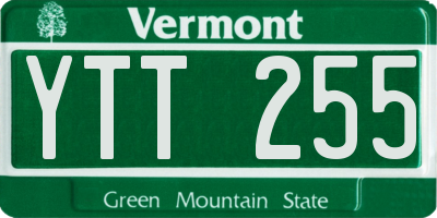 VT license plate YTT255