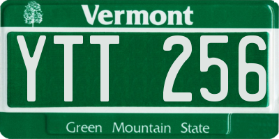 VT license plate YTT256