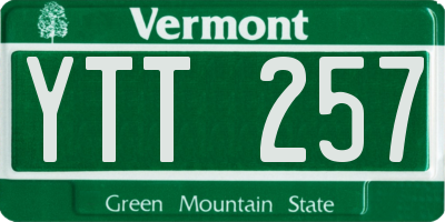 VT license plate YTT257