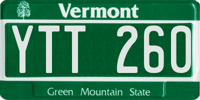 VT license plate YTT260