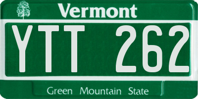 VT license plate YTT262