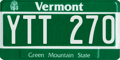 VT license plate YTT270