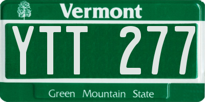 VT license plate YTT277