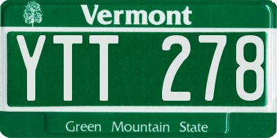 VT license plate YTT278
