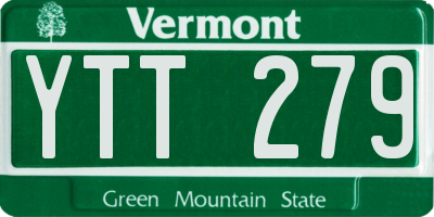 VT license plate YTT279