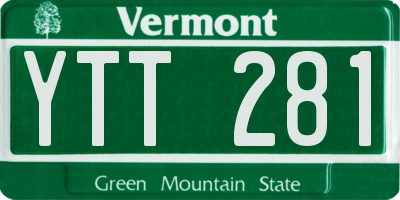 VT license plate YTT281