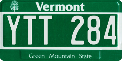 VT license plate YTT284