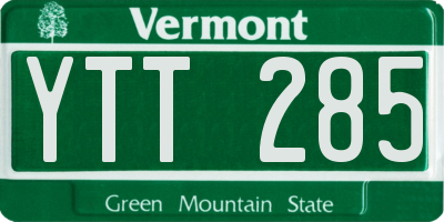 VT license plate YTT285