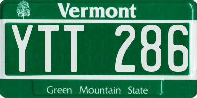VT license plate YTT286