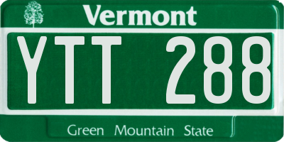 VT license plate YTT288