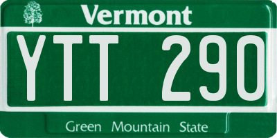 VT license plate YTT290
