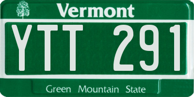 VT license plate YTT291