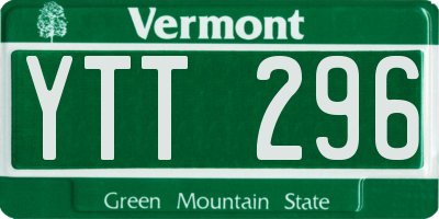 VT license plate YTT296