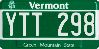 VT license plate YTT298