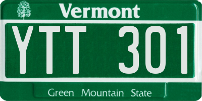 VT license plate YTT301