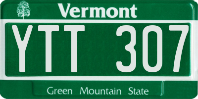 VT license plate YTT307