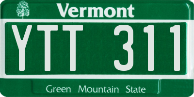VT license plate YTT311